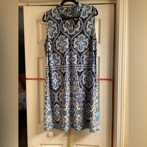 Alyx Blue and White Floral Midi Dress